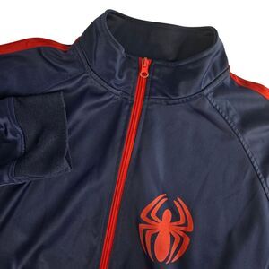 Marvel Spiderman‎ mens 2XL XXL Blue Long Sleeve Full Zip Windbreaker Jacket